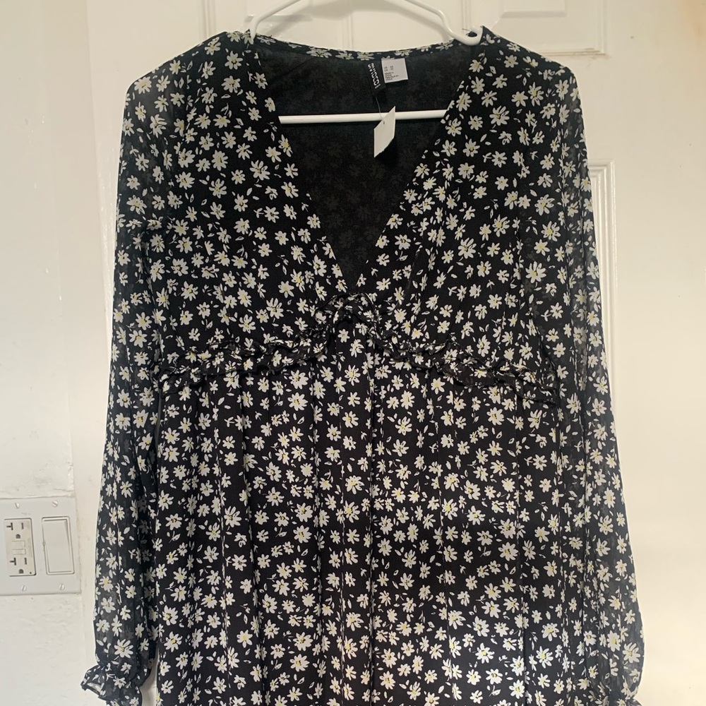 H&M Flower Long Sleeve Dress